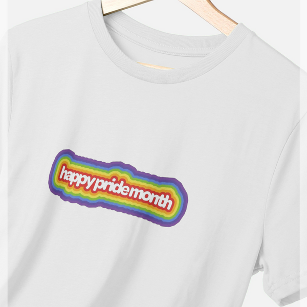 parka london Pride Month Rainbow Outline White T-Shirt