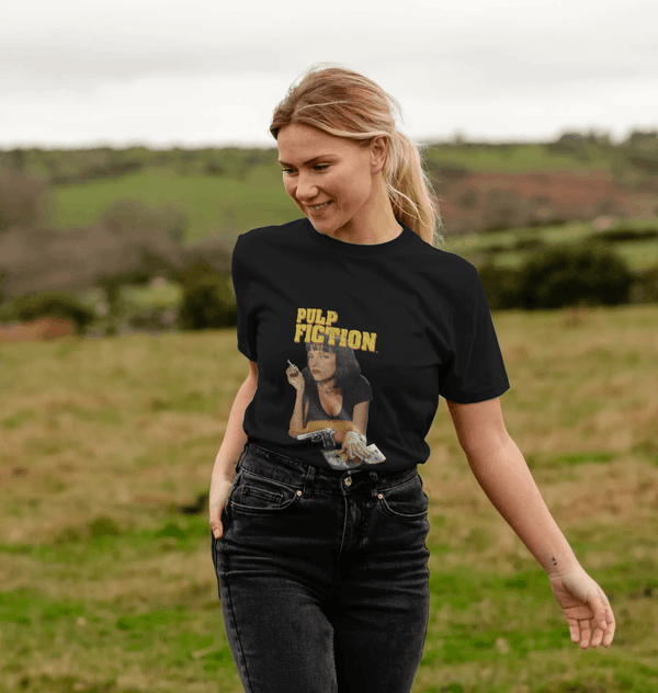 parka london Pulp Fiction Mia Wallace Black T-Shirt