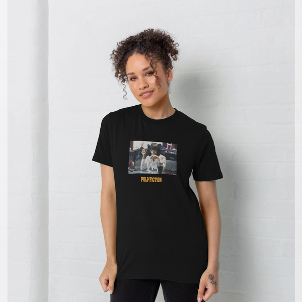 parka london Pulp Fiction Mia Wallace Black T-Shirt