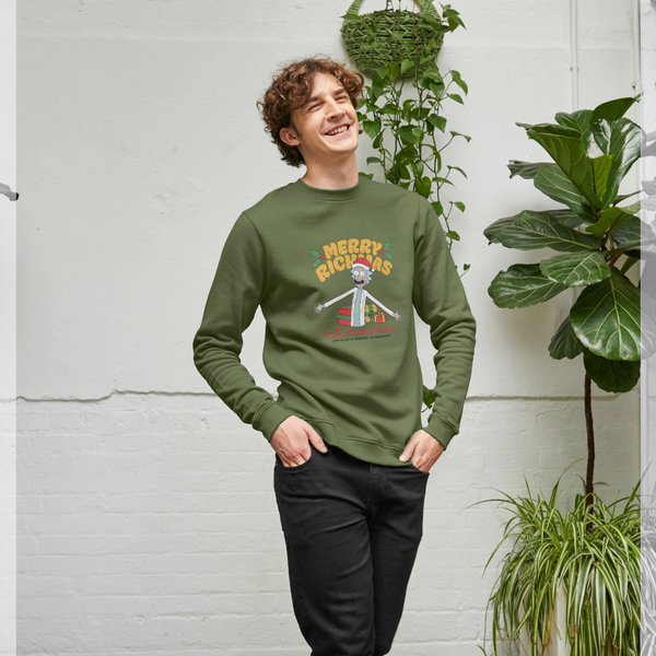 parka london Rick and Morty Happy Human Holidays Green Sweatshirt