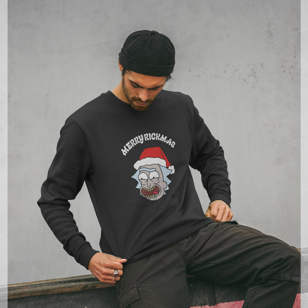 parka london Rick and Morty Merry Rickmas Black Sweatshirt