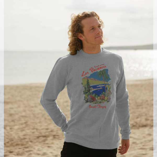 parka london Saint Tropez Vacances Print Heather Grey Sweatshirt