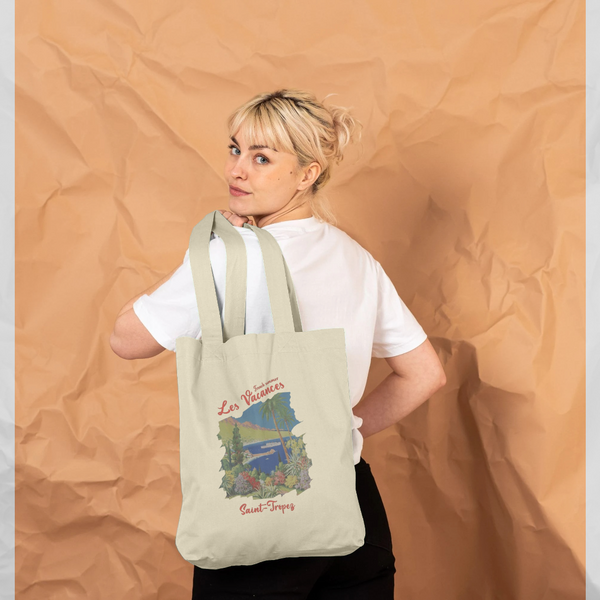 parka london Saint Tropez Vacances Print Natural Tote Bag