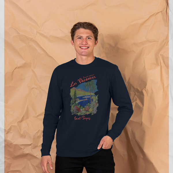 parka london Saint Tropez Vacances Print Navy Blue Sweatshirt