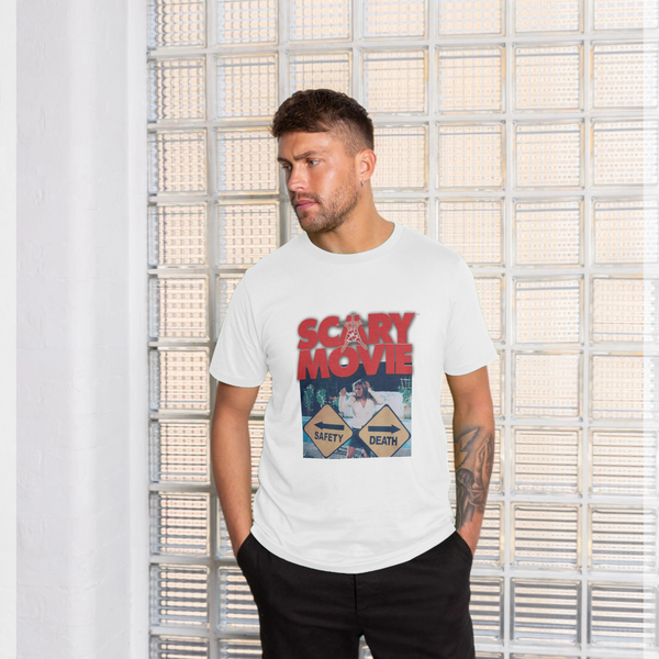 parka london Scary Movie Safety vs Death White T-Shirt