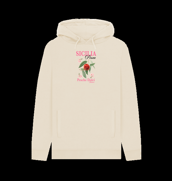 Parka London Sicilia Peach Fruity Print Cream Hoodie