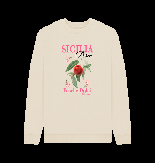 Parka London Sicilia Peach Fruity Print Cream Sweatshirt