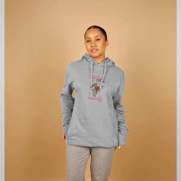 parka london Sicilia Peach Fruity Print Heather Grey Hoodie