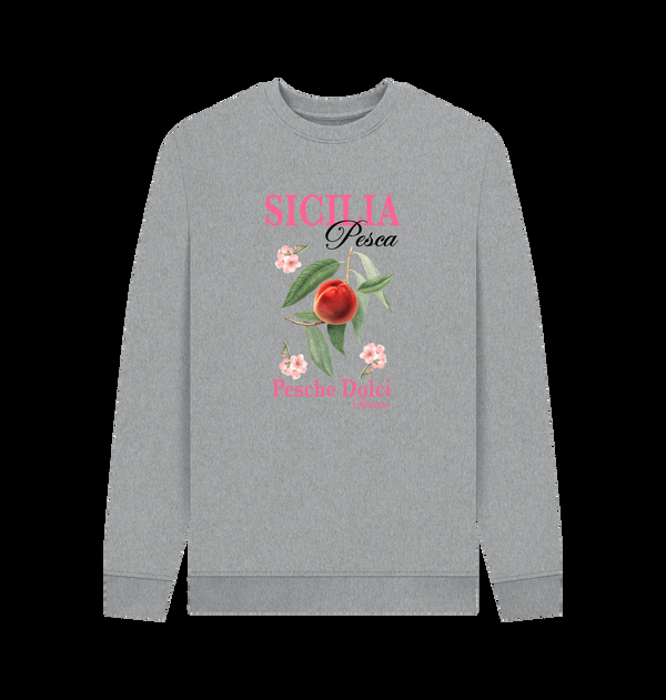 Parka London Sicilia Peach Fruity Print Heather Grey Sweatshirt