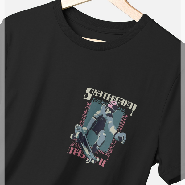 parka london Skateboard Magazine Chest Print Black T-Shirt