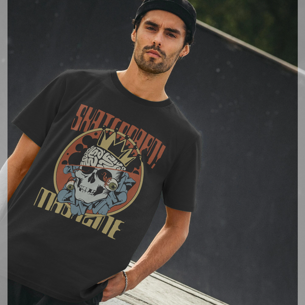 parka london Skateboard Magazine Skull Black T-Shirt