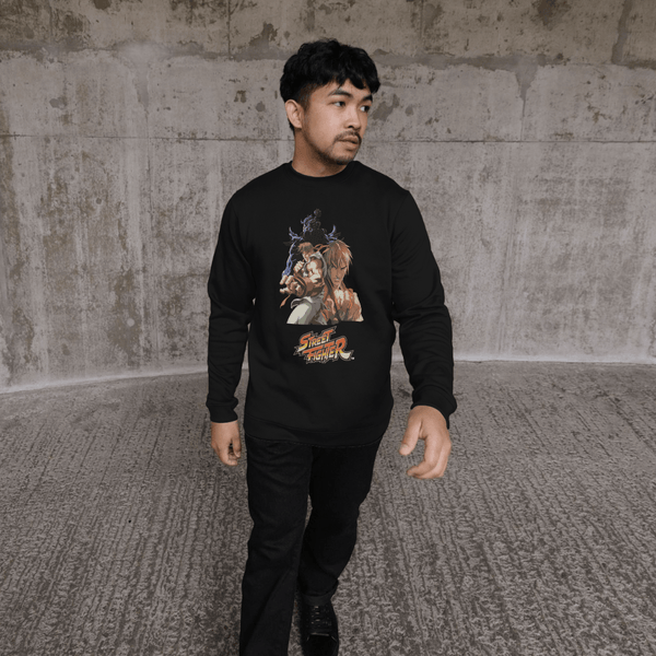 parka london Street Fighter Group Pose Black Sweatshirt