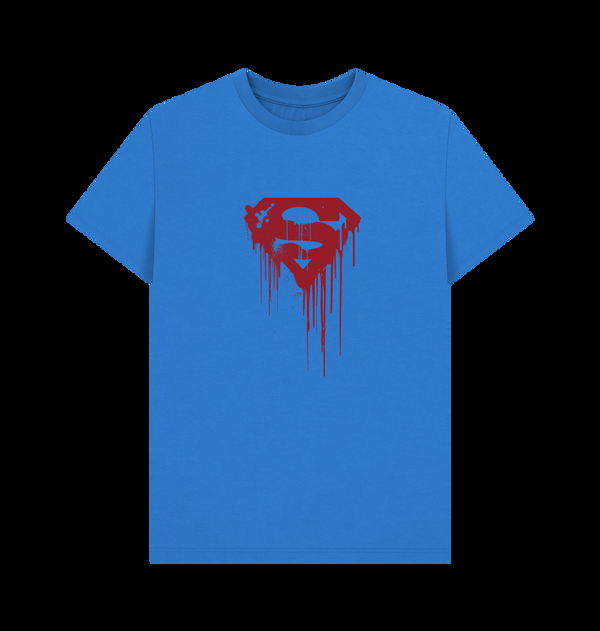 Parka London Superman Official Drip Shield Graphic Bright Blue T-Shirt