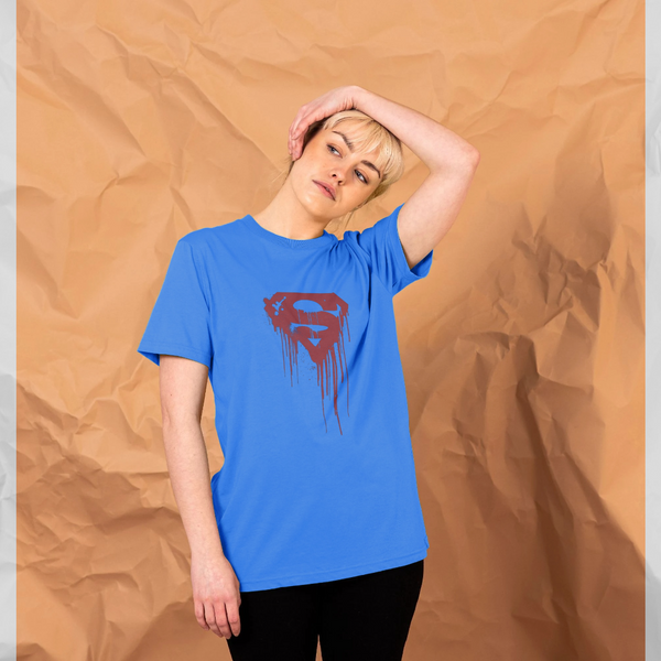 parka london Superman Official Drip Shield Graphic Bright Blue T-Shirt