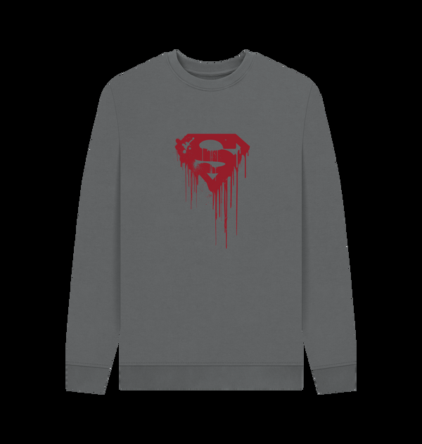 Parka London Superman Official Drip Shield Graphic Slate Grey Sweatshirt