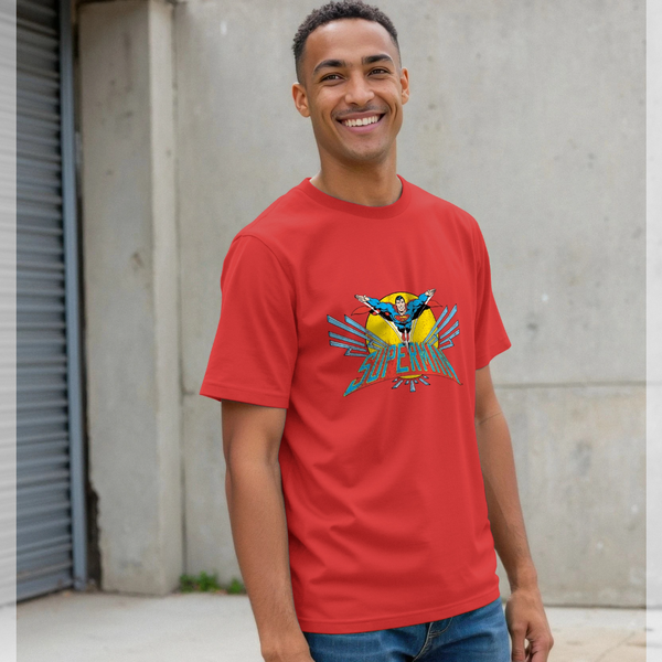 parka london Superman Official Flying Graphic Red T-Shirt