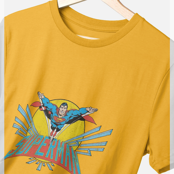 parka london Superman Official Flying Graphic Yellow T-Shirt