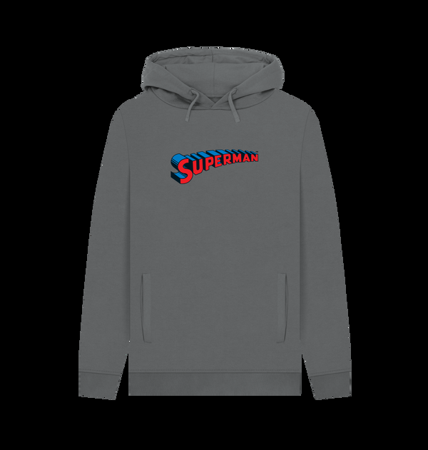 Parka London Superman Official Logo Graphic Slate Grey Hoodie