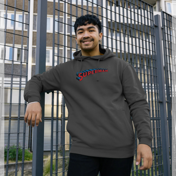 parka london Superman Official Logo Graphic Slate Grey Hoodie