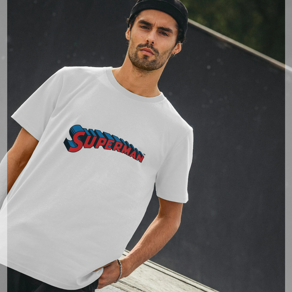 parka london Superman Official Logo Graphic White T-Shirt