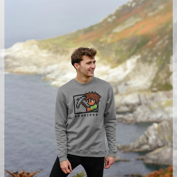 parka london Terraria Survivor Unisex Heather Grey Sweatshirt
