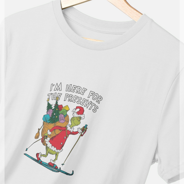 parka london The Grinch Here For The Presents White T-Shirt