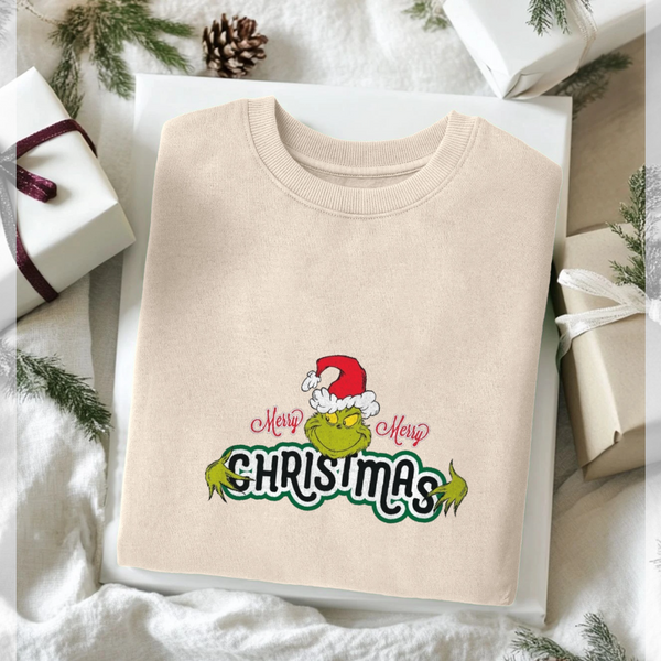 parka london The Grinch Merry Christmas Cream Sweatshirt