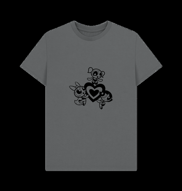 Parka London The Powerpuff Girls Black Outline Charcoal T-Shirt