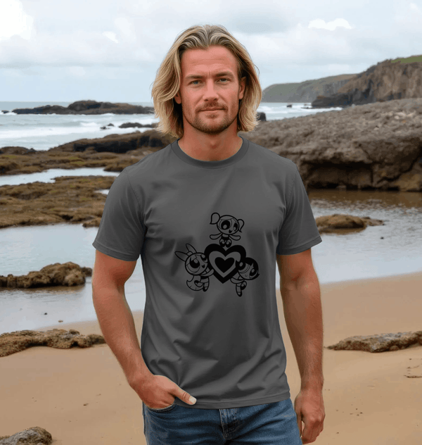 parka london The Powerpuff Girls Black Outline Charcoal T-Shirt