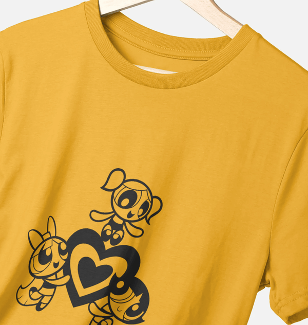 parka london The Powerpuff Girls Black Outline Gold T-Shirt