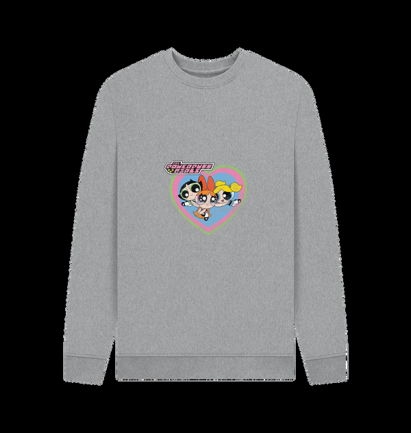 Parka London The Powerpuff Girls Faded Heart Heather Grey Sweatshirt