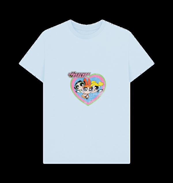 Parka London The Powerpuff Girls Faded Heart Light Blue T-Shirt