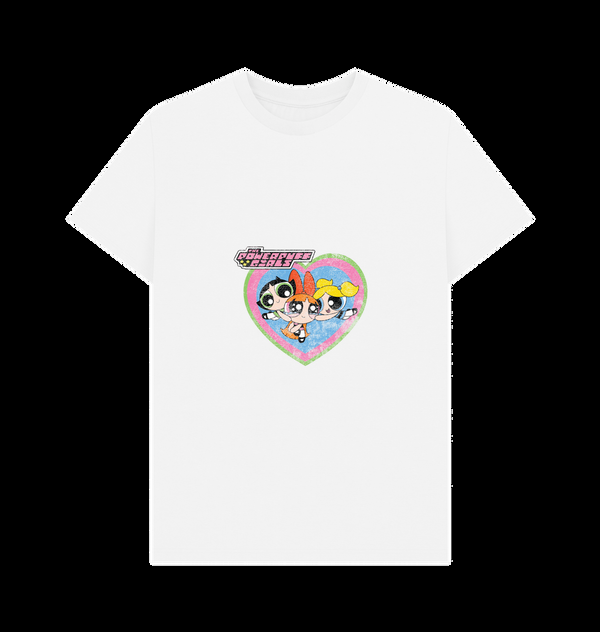 Parka London The Powerpuff Girls Faded Heart White T-Shirt