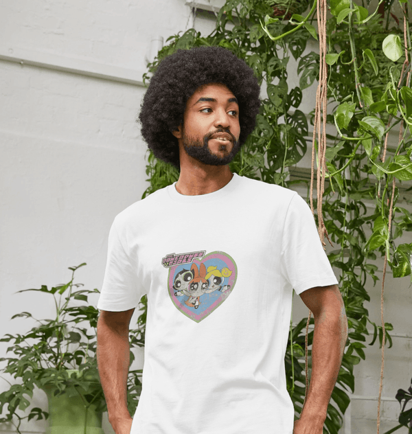 parka london The Powerpuff Girls Faded Heart White T-Shirt