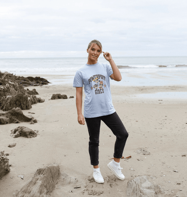 parka london The Powerpuff Girls Script Logo Light Blue T-Shirt