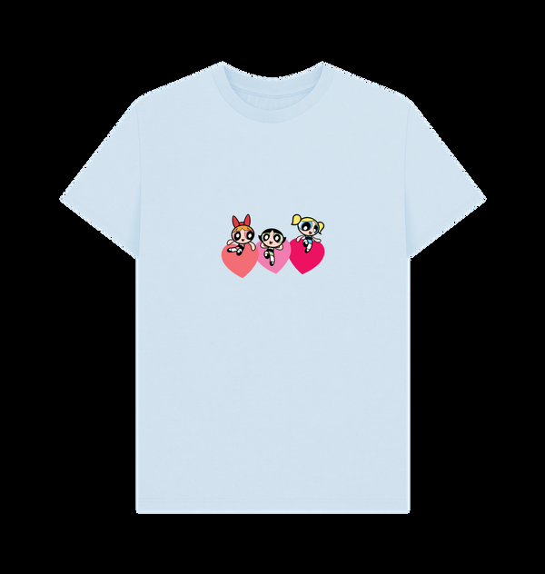 Parka London The Powerpuff Girls Triple Heart Light Blue T-Shirt