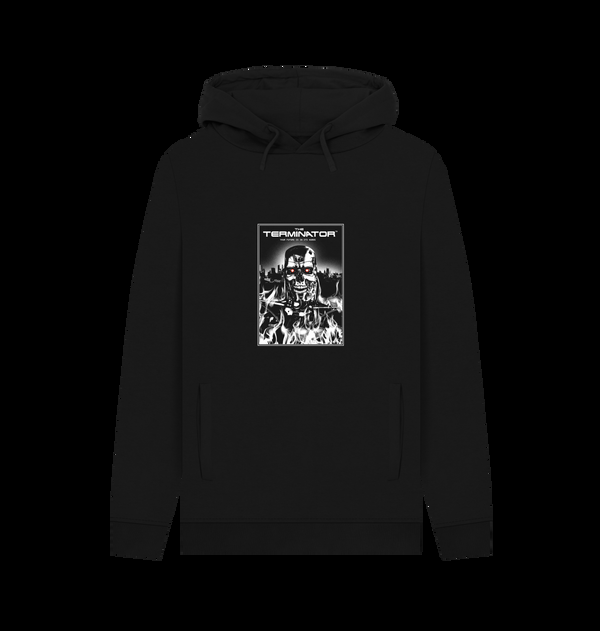 Parka London The Terminator Robot Flames Black Hoodie