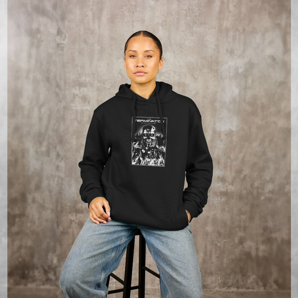 parka london The Terminator Robot Flames Black Hoodie