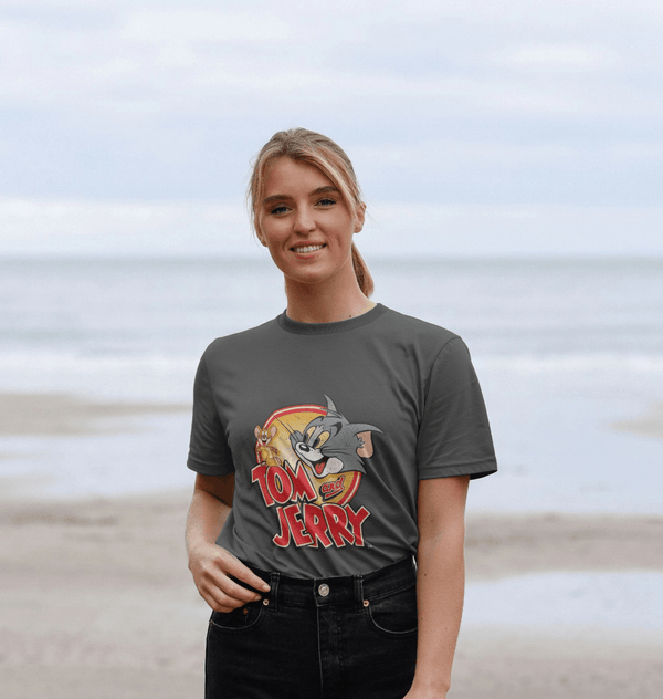 parka london Tom and Jerry Vintage Logo Charcoal T-Shirt