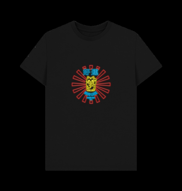 Parka London TORC Ramen Neon Lucky Cat Black T-Shirt