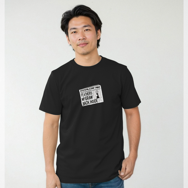 parka london Wallace & Gromit Feathers McGraw Caught Black T-Shirt