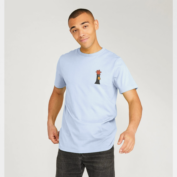parka london Wallace & Gromit Feathers McGraw Chest Print Light Blue T-Shirt