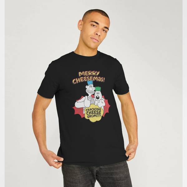 parka london Wallace & Gromit Merry Cheesemas Black T-Shirt