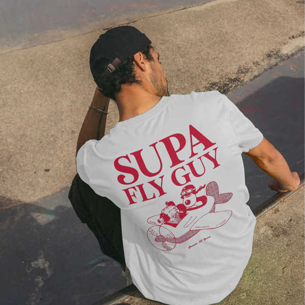 parka london Wallace & Gromit Supa Fly Guy White T-Shirt