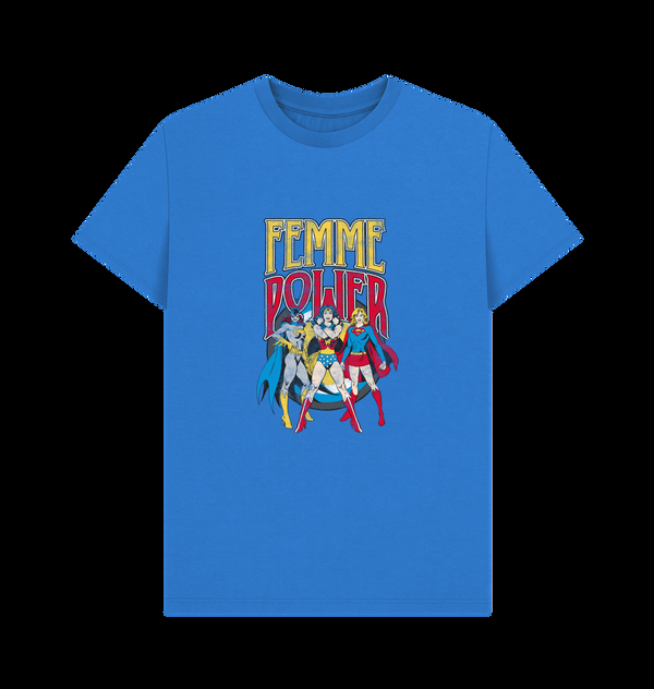 Parka London Wonder Woman Femme Power Bright Blue T-Shirt