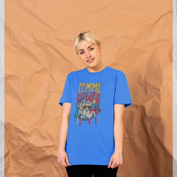 parka london Wonder Woman Femme Power Bright Blue T-Shirt