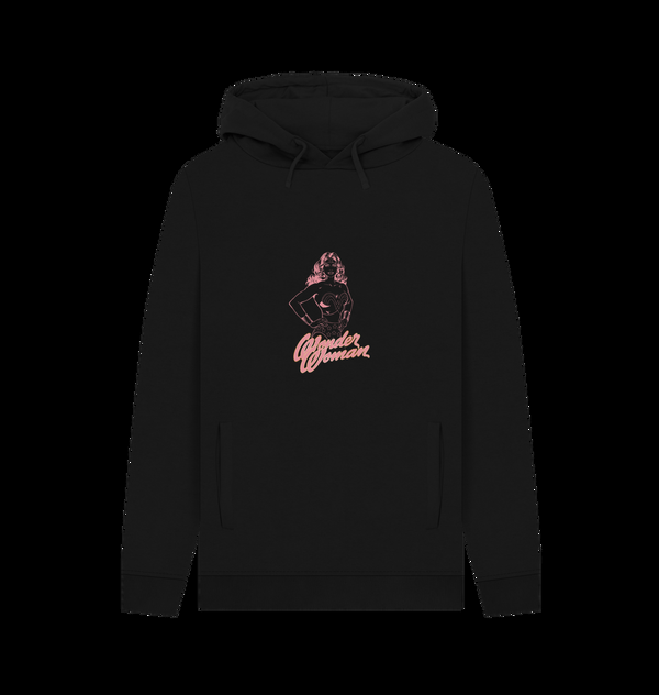 Parka London Wonder Woman Pink Outline Black Hoodie