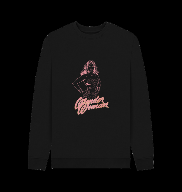 Parka London Wonder Woman Pink Outline Black Sweatshirt