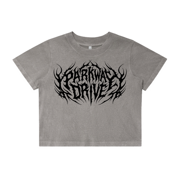 parkway drive Death Metal Logo Women's Heavyweight Crop T-Shirt
