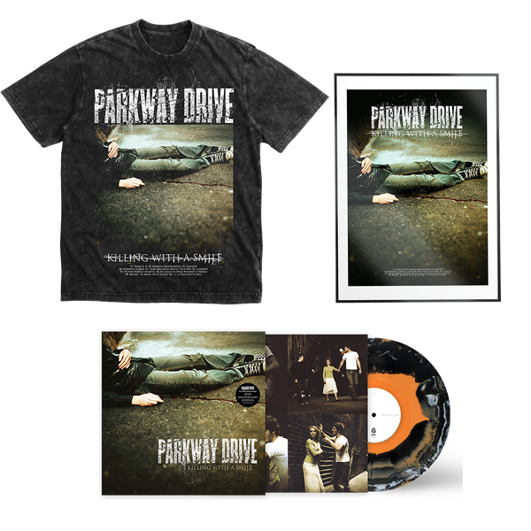 parkway drive KWAS 20 Year Anniversary - Killing With A Smile T-Shirt & Vinyl Bundle